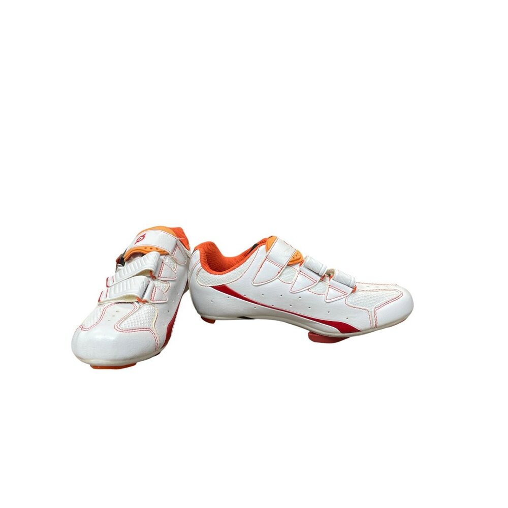 Peloton White and Orange Women's Cycling Shoes